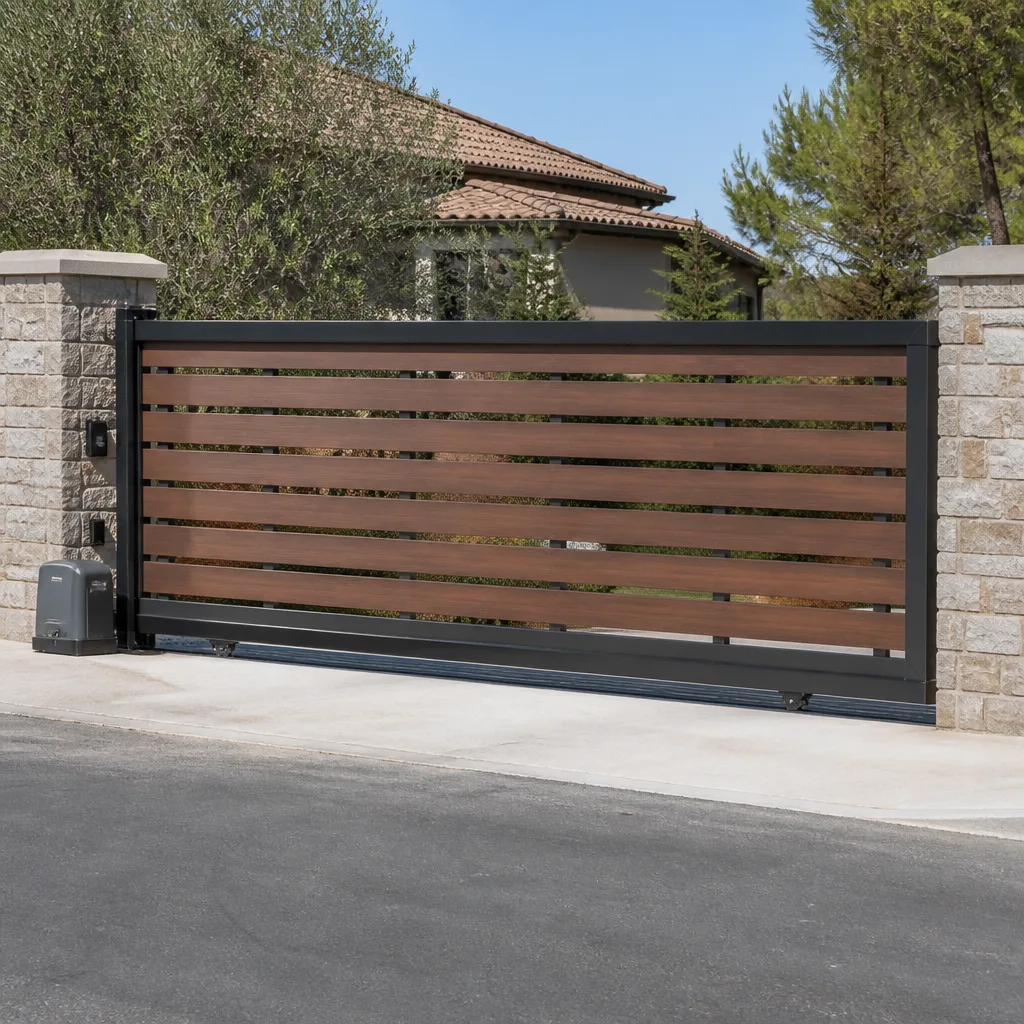 Sliding driveway gates