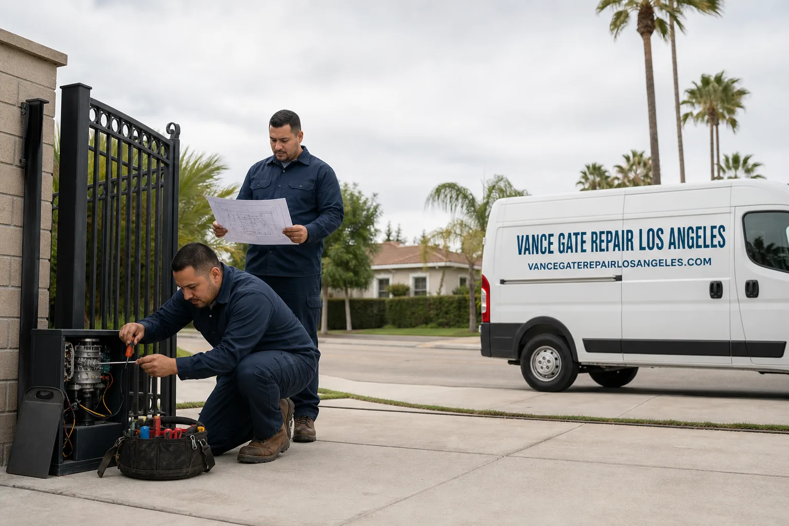 Vance Gate Repair Los Angeles gate repair service vehicle and crew in Los Angeles, CA
